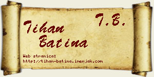 Tihan Batina vizit kartica